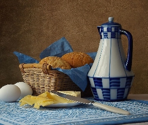 Ser, Śniadanie, Bułeczki, Żółty, Jajka