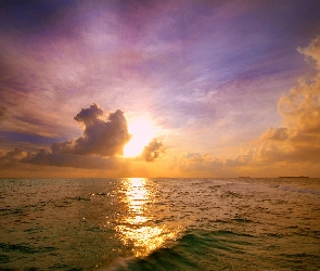 Zachód, Morze, Słońca
