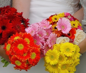 Kolorowe, Kwiatów, Bukiety