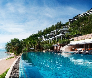 Tajlandia, Plaża, Hotel, Basen