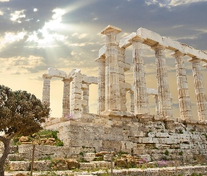 Przylądek Sunion, Zabytek, Ruiny, Świątynia Posejdona, Grecja