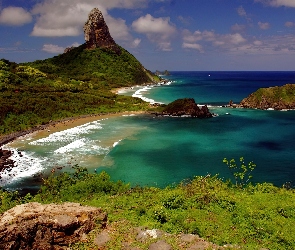 Fernando Noronha, Roślinność, Morze, Skały