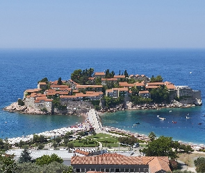 Domy, Czarnogóra, Gmina Budva, Morze, Sveti Stefan