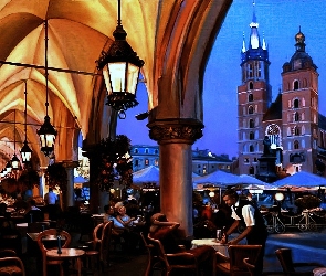 Kraków, Katedra Mariacka, Sukiennice, Widoczek