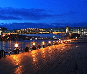 Moskwa, Rzeka, Most, Bulwar