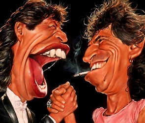 Richards, Karykatury, Jagger, Mick, Keith