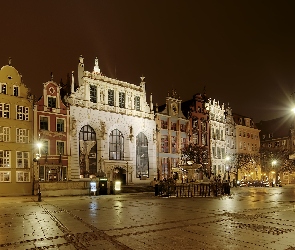 Miasto, Polska, Gdańsk, Nocą