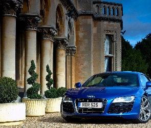 Dom, Niebieski, Samochód, Audi R8 V10