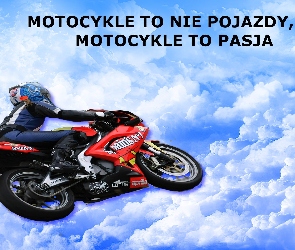 Chmury, Napis, Motocykl