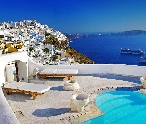 Spa, Morze, Grecja, Santorini