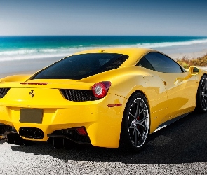 Ferrari, Ocean, Italia, Plaża, 458