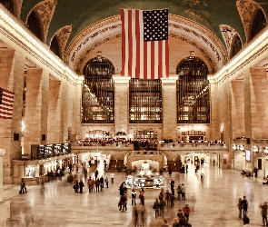 Dworzec, Stany Zjednoczone, Flaga, Hol
