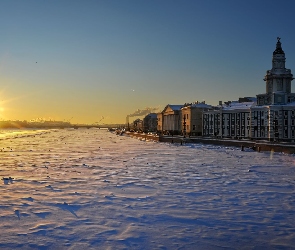 Słoneczko, Miasto, Zima, Śnieg