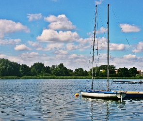 Jezioro, Pomost, Jacht