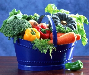 Kosz, Warzywa, Niebieski