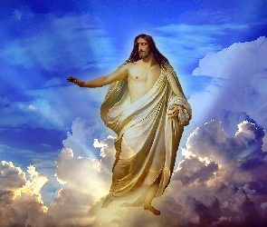 Światła, Promienie, Jezus, Chmury