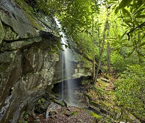 Wodospad, USA, Północna Karolina, Skała