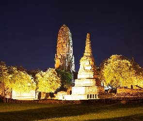 Historyczne, Ruiny, Ayutthaya, Tajlandia, Miasto