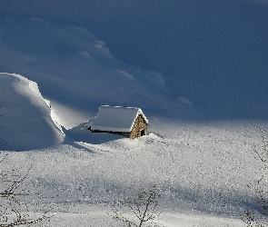 Domek, Śnieg, Zima