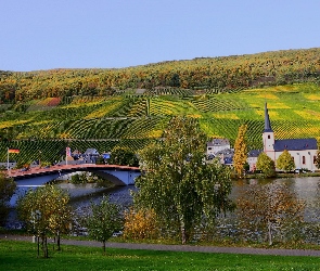Rzeka, Most, Niemcy, Uprawne, Pola, Kościół