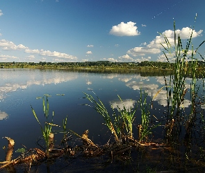 Wiosna, Chmury, Jezioro