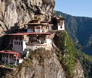 Bhutan, Paro Taktsang, Buddyjska, Świątynia, Himalaje