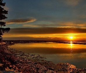 Alaska, Słońca, Wybrzeże, Zachód