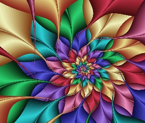 Grafika, 3D, Kolorowy, Kwiat