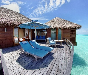 Hotel, Malediwy, Ocean, Taras