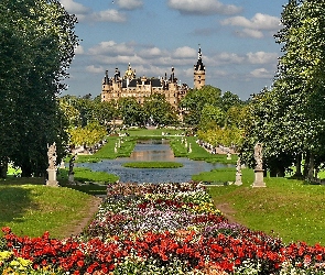 Zamek w Schwerinie, Schweriner Schloss, Ogród, Meklemburgia-Pomorze Przednie, Schwerin, Niemcy