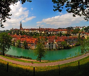 Willisau, Szwajcaria, Miasta, Most, Droga, Panorama, Rzeka