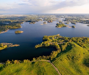 Wysepki, Lasy, Jezioro, Rozlewisko