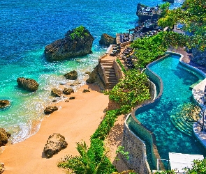 Morze, Bali, Basen, Lato, Plaża