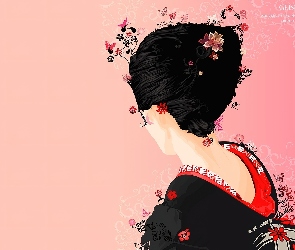 Geisha, Kwiaty, Kobieta