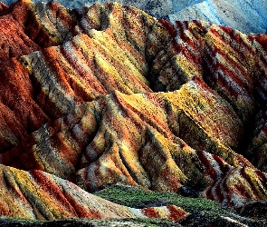 Danxia, Zhangye, Kolorowe, Góry