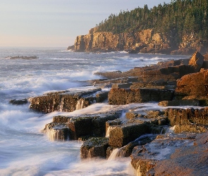 Stany Zjednoczone, Klify, Park Narodowy Acadia, Morze, Stan Maine