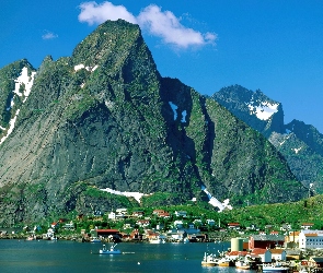 Norwegia, Góry, Reine, Miasteczko