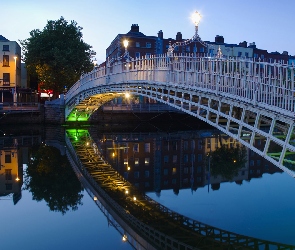 Rzeka, Irlandia, Most, Dublin, Domy