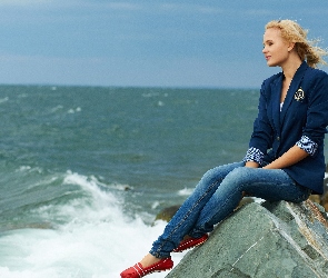 Blondynka, Morze, Kobieta