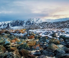 Góry, Niebo, Snieg, Kamienie