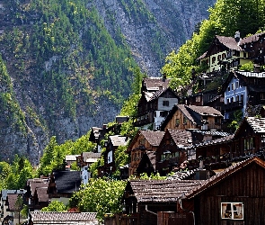 Austria, Stok, Góry, Domy, Hallstatt