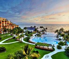 Hotel, Tropik, Ocean, Basen