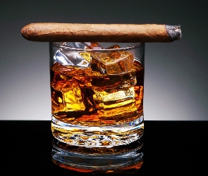 Cygaro, Szklanka, Whisky