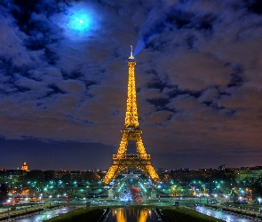 Wieża Eiffla, Paryż, Noc