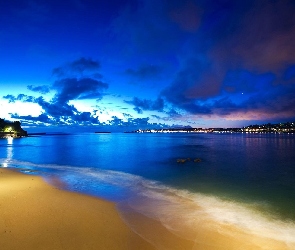 Plaża, Francja, Saint Jean De Luz, Chmury, Morze