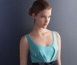 Niebieska, Sukienka, Barbara Palvin