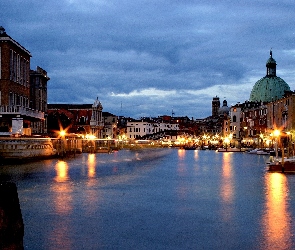 Wenecja, Oświetlenie, Wieczór