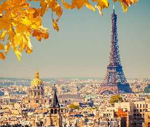 Wieża, Jesień, Paryż, Panorama, Eiffla