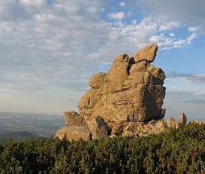 Góry, Chmury, Las, Skały