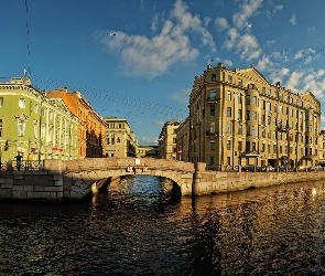 Domy, Rosja, Kanał, St.Petersburg, Most